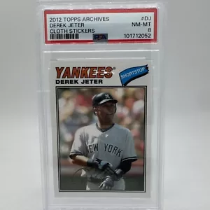 2012 Topps Archives Derek Jeter Cloth Sticker PSA 8 LOW POP - Picture 1 of 2
