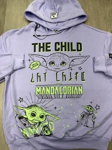 Star Wars Hoodie Teen Girls Fleece Pullover Baby Yoda Printed Sweatshirt Size L - Picture 1 of 9