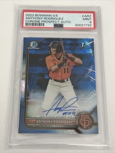 2022 Bowman ANTHONY RODRIGUEZ 1st AUTO Chrome Sapphire PSA 9 MINT