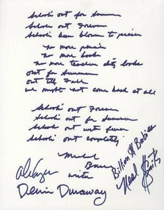 ALICE COOPER - Signed Handwritten Lyrics - 'School's Out' - 7"x5" reprint - Picture 1 of 2