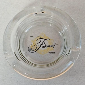 Vintage Fairmont Hotel Ashtray, Clear Glass Motel Advertising, Round 4.5" - Picture 1 of 9