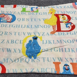 Sesame Street Muppet Characters Twin Flat Bed Sheet Alphabet/Letters - Picture 1 of 3