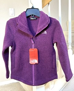 The North Face Crescent Full Zip Fleece Jacket Sweater Purple Youth Girls XS (6) - Picture 1 of 10