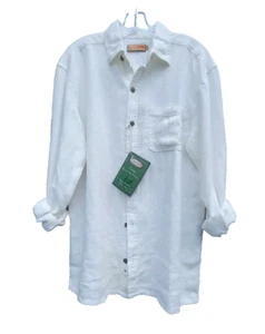 XL weiß 100 % Hanf Langarm Sashmill Hemd Herren Größe X-Large Neu mit Etikett - Bild 1 von 7