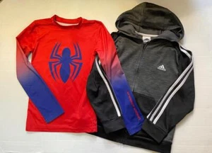 Boy's Adidas Track Jacket Sz. 7 / Under Armour Long Sleeve Tee Sz. YXS Pristine - Picture 1 of 1