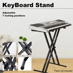 Casa Piano Keyboard Stand Adjustable Folding X Style Double Braced Height Stool - Picture 1 of 6