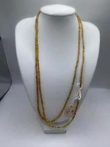 Vintage Antique Gold Italian Style Faux Necklace 38" length & 0.08" bead size - Picture 1 of 7