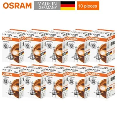 10pcs Osram H7 Halogen Headlight Car Original Globes Bulb 12V 55W 3200K 64210 - Image 1 of 4