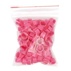 100Pcs Birds Pigeon Feet Rings 10 Colors Inner Diameter 8Mm Plastic Dove Clip Ri - Picture 1 of 12