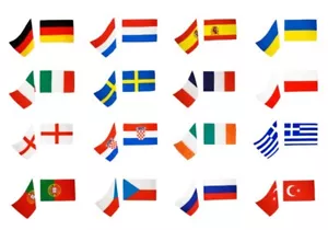 FAHNENKETTE FLAGGENKETTE gemischt 16 europäische Flaggen 15x22cm 6m Girlande - Bild 1 von 1