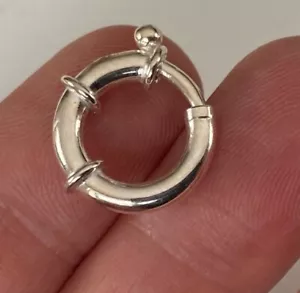 X LRGE 16mm ARGENTO STERLING BULLONE ANELLO GIOIELLI CHIUSURA 4 BRACCIALE COLLANA - Foto 1 di 5