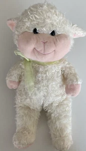 Peluche Cordero Blanco 16" Rosa Amarillo Arco Peludo Ovejas Granja Amigo Marca Midwood - Imagen 1 de 4