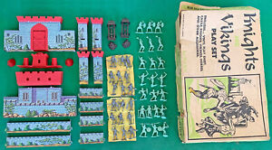 Marx ORIGINAL 4743MO - Knights and Vikings Play Set  1972 contents ex, box fair