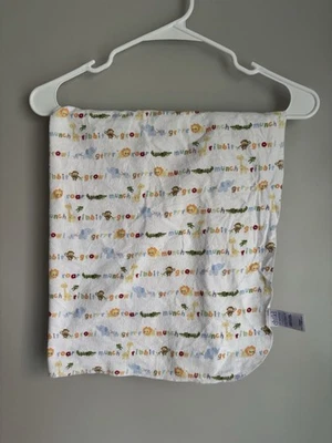 Vintage Carter’s Child Mine Primary Color ABCs Animals Rainbow Flannel Swaddle - Image 1 of 2