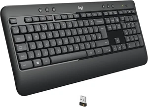 Clavier sans fil Logitech ADVANCED MK540 QWERTY UK noir avec récepteur USB - Photo 1/8