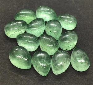 Green Strawberry Quartz Pear Flat Back Natural Loose Gemstone For Making Jewelry - Picture 1 of 11