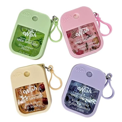 WISH Hand Sanitizer Spray (1.2oz) Silicone Keychain Assorted Scent Set of 4(B) - Image 1 of 4