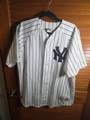 Camiseta deportiva cosida majestuosa a rayas Alex Rodriguez New York Yankees talla XLarge XL Foto 1 de 4