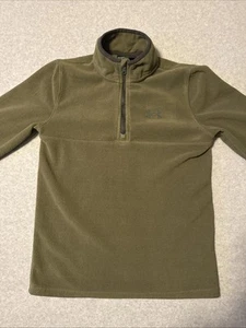 Under Armour Boys Size YMD Olive 1/4 Zip Fleece Pullover - Picture 1 of 10