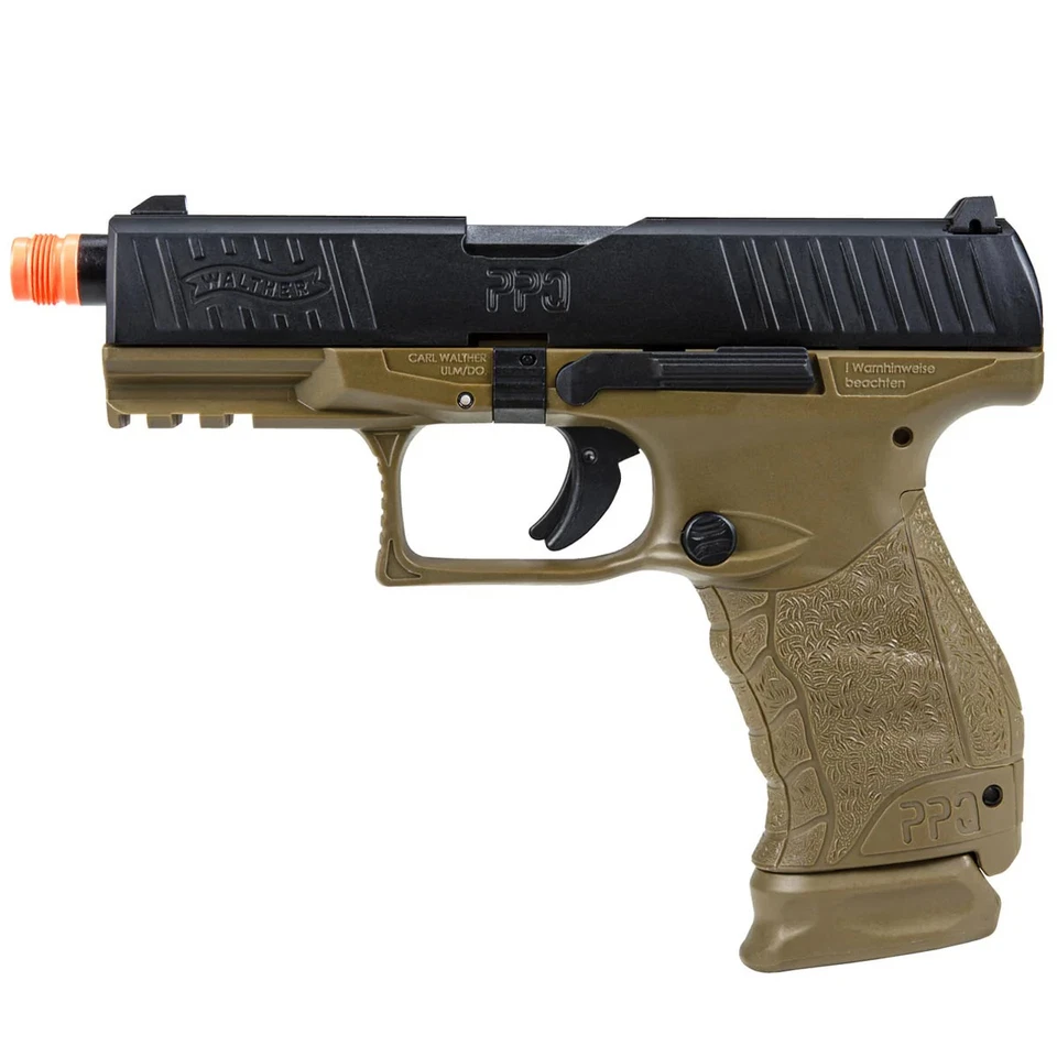 T4e Airsoft Walther PPQ M2 Dark Earth Brown Gas Blowback Metal Polymr Pistol Deb