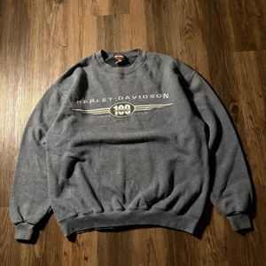 Harley Davidson 100 Years Motorcycles Sweatshirt Herren M Blau Grafik Pullover - Bild 1 von 6