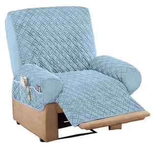 Diamond Quilted Stretch Recliner Cover with Storage - Picture 1 of 18