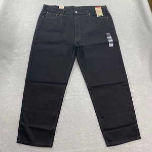 Levis Jeans Mens 44x30 Black Denim Pants 550 Relaxed Fit Tapered Leg Big Tall - Picture 1 of 13