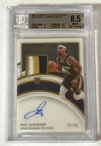 Jose Alvarado Rookie Auto /99 Jersey Patch 2021-22 Immaculate Collection BGS 8.5 - Picture 1 of 2