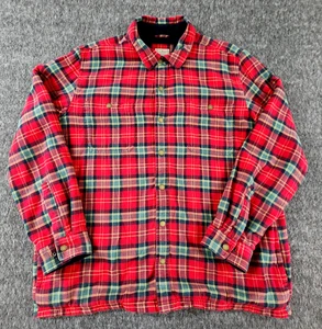 LL Bean Jacket Mens XL Flannel Plaid Fleece Lined Shacket Slightly Fitted Gorp - Picture 1 of 19