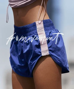 NEW FREE PEOPLE FP MOVEMENT ELECTRIC SHOCK BLUE TRAIL ANGEL SHORTS SZ L - Picture 1 of 12