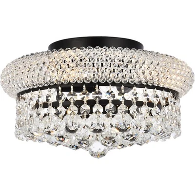 Elegant Lighting V1800F12BK/RC Primo Flush Mount Black and Clear - Image 1 of 4