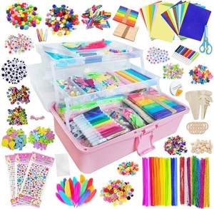 3000 Pcs Kids Arts and Crafts Kit with Storage Box All-in-One Craft Supplies Set - Picture 1 of 8
