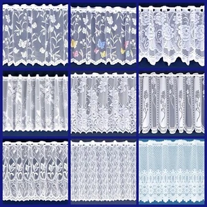 Cafe Net Curtains 9 elegant Design in 12",18" and 24" drop - Sold by the Metre- - Picture 1 of 20