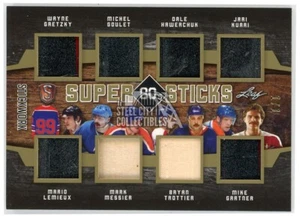 Gretzky Lemieux Messier 2017-18 Leaf Stickwork Super Sticks of the 80's Gold 1/1 - Picture 1 of 2