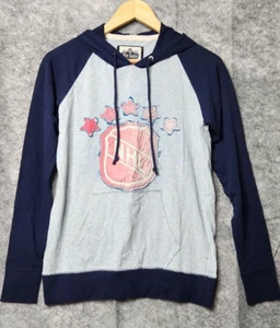 Red Jacket NHL Hockey Hoodie Pullover Sweater Mens Blue Winter Distressed - Picture 1 of 11