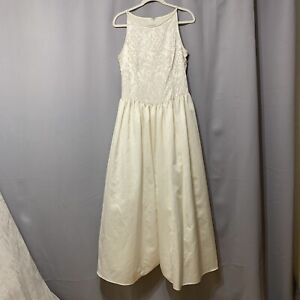 VTG GUNNE SAX Jessica McClintock Dress Corset Gown Embroider  Ivory Size 9/10