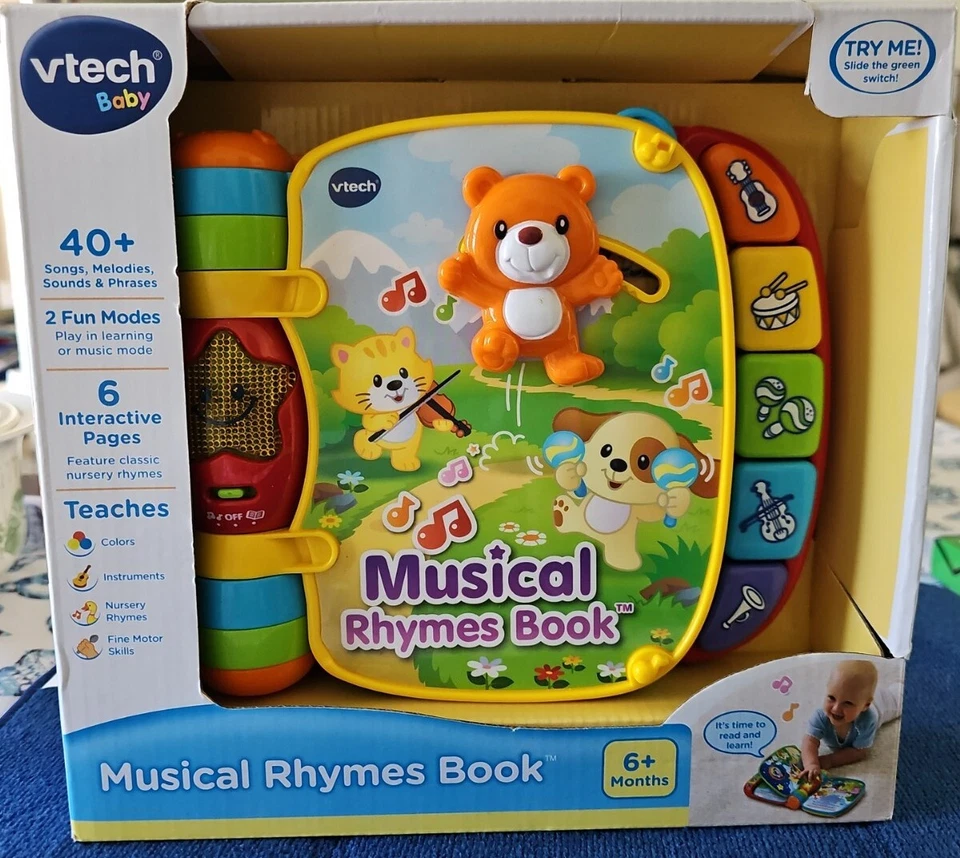 VTech Baby Musical Rhymes Book 6 Months 40 Songs Melodies Sounds