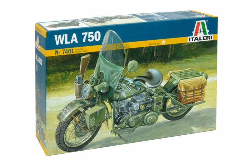 ITALERI 1:9 KIT IN PLASTICA MOTO MILITARE WLA 750 LUNGHEZZA 27,7 CM     ART 7401 - Immagine 1 di 1