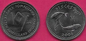 SOMALILAND 10 SHILLINGS 2006 UNC 1 YEAR TYPE,ZODIAC SERIES:PISCES THE TWO FISH, - Picture 1 of 1