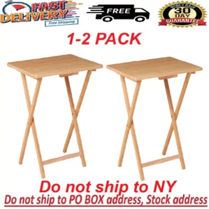 Mainstays Indoor Single Folding TV Tray Table - Natural L 19 x W 15 x H 26 inch - Picture 1 of 9