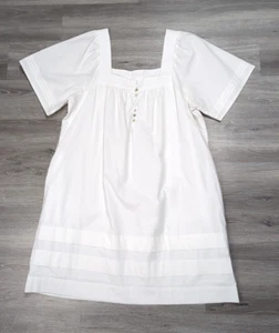Madewell Nisha Cotton Poplin Dress Square Neck Relaxed Pocket Womens Large EUC - Picture 1 of 11