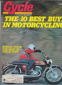 Revista de ciclismo vintage febrero 1974 - Suzuki T500K Honda CB200 Baja 1000 - Imagen 1 de 3