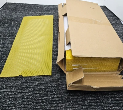 (QTY 30) Vkinman Bee Hive Wax Frames Beekeeping Honeycomb Sheet Yellow - Image 1 of 4