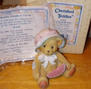 🍉 NUEVO 1993 PELUCHES PRECIADOS Julie "Un día en el parque" oso de julio #914819 - Imagen 1 de 7