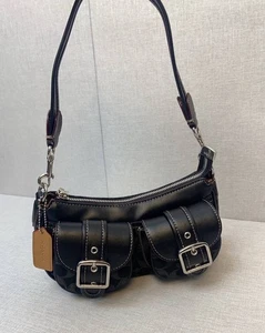 COACH CQ184 Ashton Baguette Signature Denim Handbag Shoulder Bag Outlet Products - Picture 1 of 8