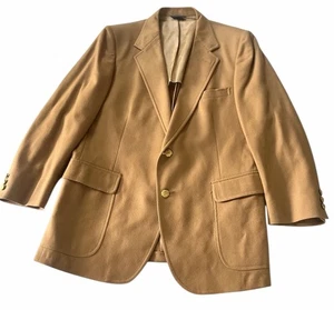 Pendleton Beige Sport Coat 40 Country Traditions 2 Metal Buttons Pockets - Picture 1 of 9