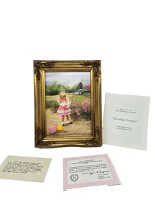 Pemberton and Oakes 1993 "Birthday Greetings" Miniatur Lithographie Rahmen Bild - Bild 1 von 7