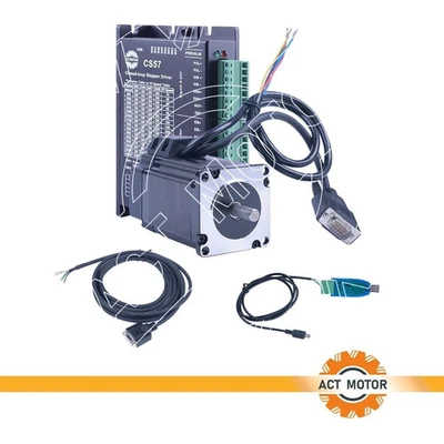 ACT MOTOR DE FREE 1Axis Nema23 Closed Loop Stepper3Nm4A Φ8mm 23SSM2440-EC1000& Driver CS57