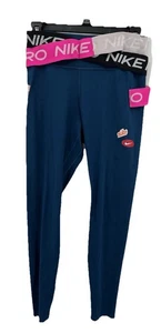 Nike One Lux Women's Icon Clash Valerian Blue 7/8  Leggings Size Medium M - Picture 1 of 12