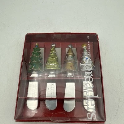 4 件波士顿仓库圣诞树摊铺机奶酪刀套装 Hors D'oeuvres — 第 1/4 张图片